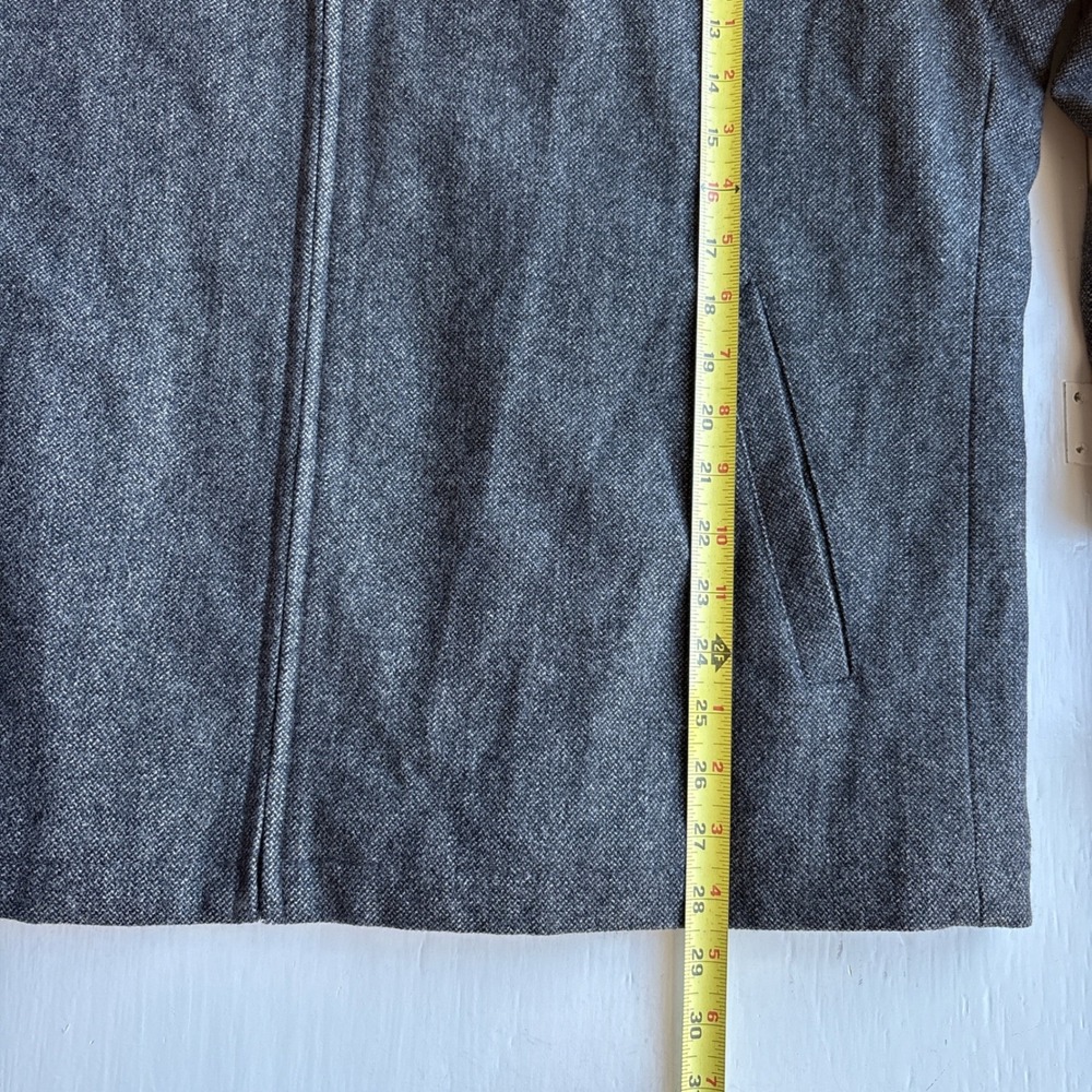 Banana Republic Mens Wool Blend XL Jacket Grey Herringbone Full Zip Bomber Coat - Picture 9 of 9